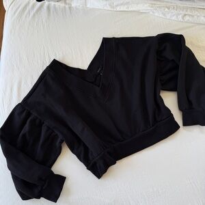 Black V-Neck Sweatshirt